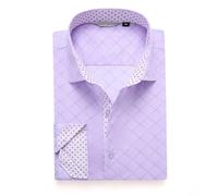 Alex Vando Mens Printed Dress Shirts Long Sleeve Regular Fit Button Down Shirt, Purple 7686, 3XL
