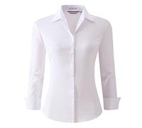 Alex Vando Womens Dress Shirts Button Down Wrinkle Free Long Sleeve Shirt, Wrinkle Free White, S