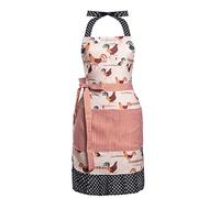 Alex Virtue Lovely Flower Pattern Retro Aprons With Large Pockets for Women Girls Cooking Kitchen Bakery Mother's Gift, Lovely Chicken, One Size