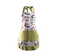 Alex Virtue Vintage Floral Apron for Women with Functional Pockets Adjustable Neck Strap for Cooking Baking Mother's Gift (berry)