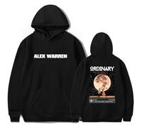 Alex Warren Merch Ordinary Hoodie Long Sleeve Album Fan Merch Tour Pullovers Casual Outfits for Men Women (BLACK,S)