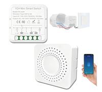 Alexa Light Switch Smart Life - Smart WiFi Switch, Smart Home Light Switch, 2.4G Mini Smart Switch, Compatible with Alexa, Tuya & Smart Life, 1 Way, Neutral Conductor Required