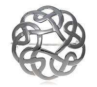 Alexander Castle 925 Sterling Silver Celtic Brooch for Women - Ladies Brooch Pin with Jewellery Gift Box - 27mm
