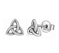 Alexander Castle 925 Sterling Silver Celtic Trinity Knot Triquetra Earrings for Women - Hypoallergenic Stud Earrings with Jewellery Gift Box