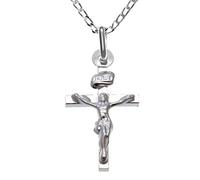 Alexander Castle 925 Sterling Silver Cross Necklace for Women - Silver Crucifix Necklace Pendant with 18" Sterling Silver Chain & Jewellery Gift Box - 31mm x 18mm