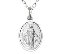 Alexander Castle 925 Sterling Silver Miraculous Medal Catholic Necklace - 18mm x 13mm Miraculous Medal with 18" Silver Chain & Jewellery Gift Box