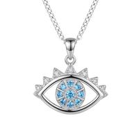 Alexander Castle 925 Sterling Silver Third Evil Eye Pendant Necklace with 18" Silver Chain & Jewellery Gift Box