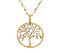 Alexander Castle 9ct Gold Tree of Life Pendant Necklace for Women - Yggdrasil Crann Bethadh with 18" Gold Chain & Jewellery Gift Box - 15mm