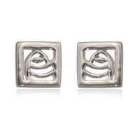 Alexander Castle Charles Rennie Mackintosh 925 Sterling Silver Earrings for Women - Stud Earrings with Jewellery Gift Box - 8mm x 8mm