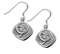 Alexander Castle Charles Rennie Mackintosh Rose 925 Sterling Silver Earrings for Women - Drop Earrings with Jewellery Gift Box - 15mm x 15mm
