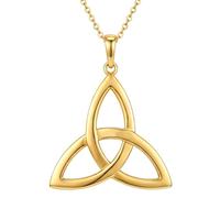Alexander Castle Gold-Plated Solid 925 Sterling Silver Trinity Knot Celtic Pendant Necklace for Women - Celtic Jewellery with Adjustable 16"-18" Chain & Jewellery Gift Box - 20mm