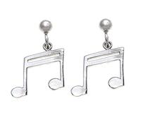 Alexander Castle Semi Quaver Drop Earrings 925 Sterling Silver Earrings for Teenage Girls Women with Jewellery Gift Box - Music Gifts for Women