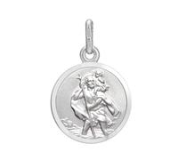 Alexander Castle Small 925 Sterling Silver St Christopher Pendant - 12mm - Religious Charm with Jewellery Gift Box - PENDANT ONLY