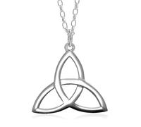 Alexander Castle Solid 925 Sterling Silver Trinity Knot Celtic Pendant Necklace for Women - Celtic Jewellery with 18" Chain & Jewellery Gift Box - 22mm x 20mm