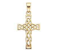 Alexander Castle Solid 9ct Gold Celtic Cross Necklace Pendant for Women - Cross Charm with Jewellery Gift Box - PENDANT ONLY - 24mm x 14mm
