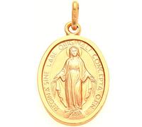 Alexander Castle Solid 9ct Gold Miraculous Medal Catholic Pendant - 20mm x 16mm Miraculous Medal PENDANT ONLY with Jewellery Gift Box - Matt Finish