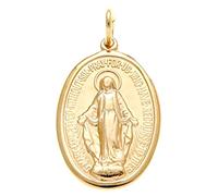 Alexander Castle Solid 9ct Gold Miraculous Medal Catholic Pendant - 22mm x 15mm Miraculous Medal PENDANT ONLY with Jewellery Gift Box