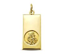 Alexander Castle Solid 9ct Gold St Christopher Pendant Medal for Women Men Boys Girls - 26mm x 14 mm - PENDANT ONLY with Jewellery Gift Box