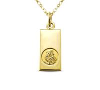 Alexander Castle Solid 9ct Gold St Christopher Pendant Necklace for Women & Children - 20mm x 10mm with 18" 9ct Gold Chain & Jewellery Gift Box