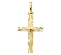 Alexander Castle Solid 9ct Gold Sunburst Cross Necklace Pendant for Women Boys Girls - Cross Charm with Jewellery Gift Box - PENDANT ONLY - 21mm x 13mm