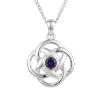 Alexander Castle Sterling Silver Celtic Knot Necklace with Amethyst