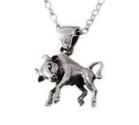 Alexander Castle Sterling Silver Taurus (The Bull) Zodiac Star Sign Pendant Necklace & 18" Chain