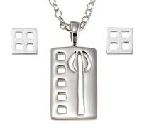 Alexander Castle Women's Jewellery Set 925 Sterling Silver Charles Rennie Mackintosh Gift Set - Necklace and Earring Set with Jewellery Gift Box