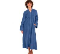 Alexander Del Rossa ADR Women's Long Sleeve Zip Up Kimono Robe, Zipper Robe, Muted Navy Blue, 2X