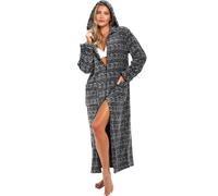 Alexander Del Rossa Long Zip Up Robes, Plush Zipper Robes for Plus Size, Housecoats Zipper Front, Moroccan Pattern, 4X