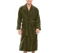 Alexander Del Rossa Mens Robe Plush, Bath Robe for Men, Lightweight Robes, Warm Fleece Bathrobe, Army Green, 2X