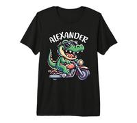 Alexander Funny Alligator Design for Boys Name Alexander Premium T-Shirt