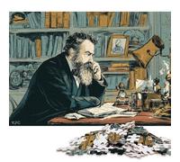Alexander Graham Bell Wooden Jigsaw Puzzle for Adults Fun 500 Piecess Home Decoration Toy Intellectual Game Education Game Stress Relief Challenge Educational 500pcs (52x38cm)