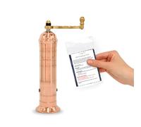 Alexander Home Original Greek Pepper Mill, 8-Inch Copper - European Manual Pepper Grinder, Refillable, with Polishing Cloth
