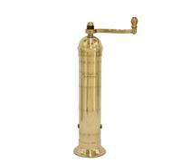 Alexander Home Original Greek Pepper Mill, 9-Inch Brass - European Manual Pepper Grinder, Refillable, with Polishing Cloth