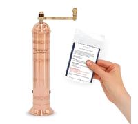 Alexander Home The Original Greek Pepper Mill 9 Inch Tall | European Pepper Mill Grinder with Crank Handle | Manual Pepper Grinder | Peppercorns Refillable - Copper…