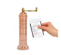 Alexander Home The Original Greek Salt Mill 8 Inch Tall | European Salt Mill Grinder with Crank Handle | Manual Salt Grinder | Salt Refillable - Copper