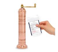 Alexander Home The Original Greek Salt Mill 9 Inch Tall | European Salt Mill Grinder with Crank Handle | Manual Salt Grinder | Salt Refillable - Copper