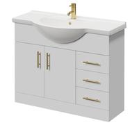 Alexander James 2 Door Vanity Unit | Gloss White | MDF | 1050mm