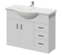Alexander James 2 Door Vanity Unit | Gloss White | MDF | 1050mm