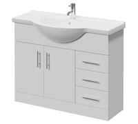 Alexander James 2 Door Vanity Unit | Gloss White | MDF | 1050mm