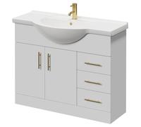 Alexander James 2 Door Vanity Unit | Gloss White | MDF | 1050mm