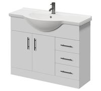 Alexander James 2 Door Vanity Unit | Gloss White | MDF | 1050mm