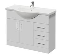 Alexander James 2 Door Vanity Unit | Gloss White | MDF | 1050mm