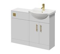 Alexander James 2 Door Vanity Unit Toilet Suite | Gloss White | MDF | 1050mm