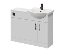 Alexander James 2 Door Vanity Unit Toilet Suite | Gloss White | MDF | 1050mm