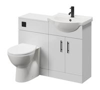 Alexander James 2 Door Vanity Unit Toilet Suite | Gloss White | MDF | 1050mm