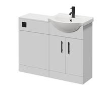 Alexander James 2 Door Vanity Unit Toilet Suite | Gloss White | MDF | 1050mm