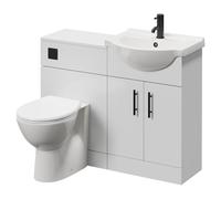 Alexander James 2 Door Vanity Unit Toilet Suite | Gloss White | MDF | 1050mm
