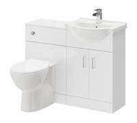Alexander James 2 Door Vanity Unit Toilet Suite | Gloss White | Plastic | 1050mm