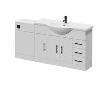 Alexander James 3 Door Vanity Unit Toilet Suite | Gloss White | MDF | 1700mm